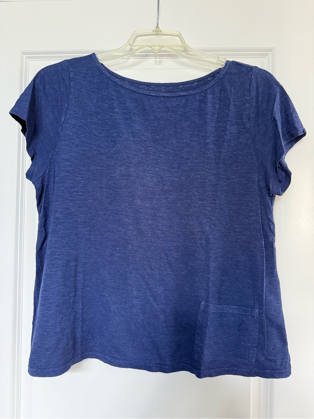 Eileen Fisher Indigo Short-Sleeve Tee with Pocket EUC